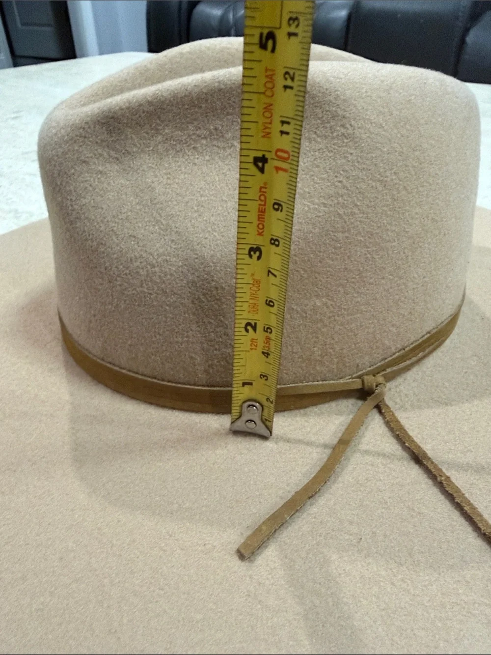 Patina The Aria Tan Wool Fedora Western‎ Hat Handcrafted Wide Brim S